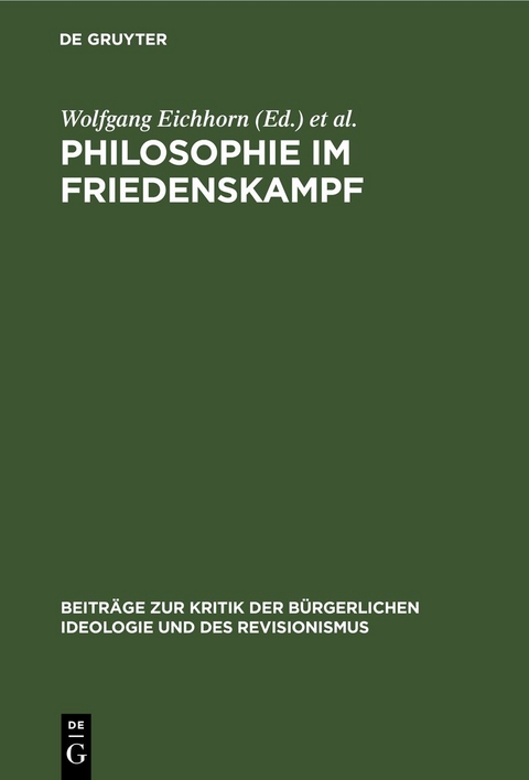 Philosophie im Friedenskampf - 