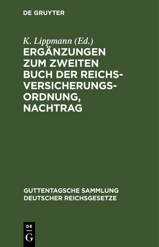 Ergänzungen zum zweiten Buch der Reichsversicherungsordnung, Nachtrag