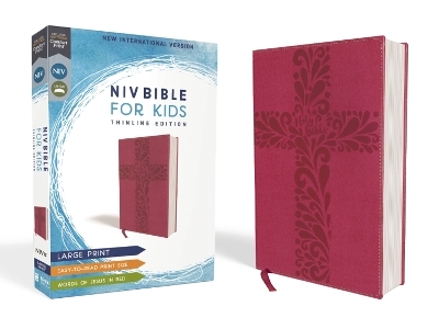 NIV, Bible for Kids, Large Print, Leathersoft, Pink, Red Letter, Comfort Print -  Zonderkidz