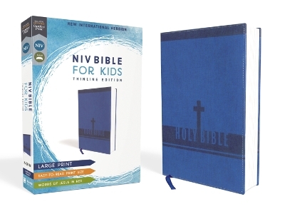 NIV, Bible for Kids, Large Print, Leathersoft, Blue, Red Letter, Comfort Print -  Zonderkidz