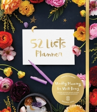 52 Lists Planner Undated 12-month Monthly/Weekly Spiralbound Planner with Pockets (Black Floral)