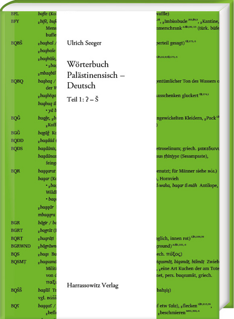 W&ouml;rterbuch Pal&auml;stinensisch &ndash; Deutsch - Ulrich Seeger