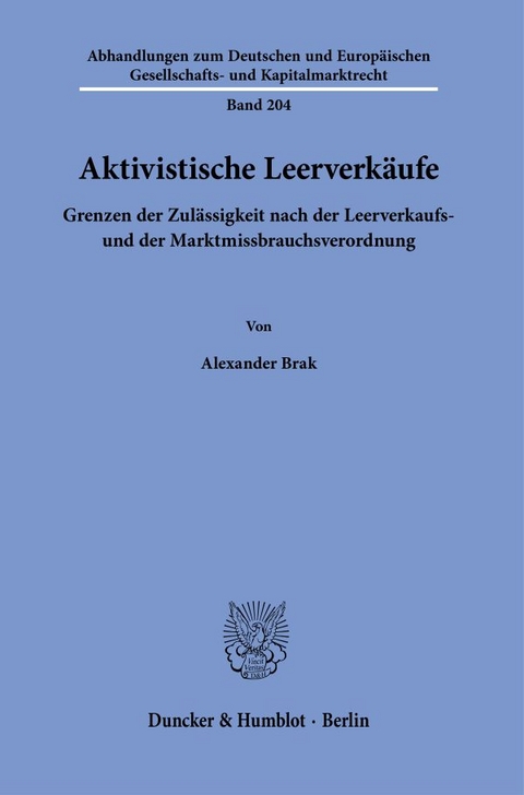 Aktivistische Leerverk&auml;ufe. - Alexander Brak