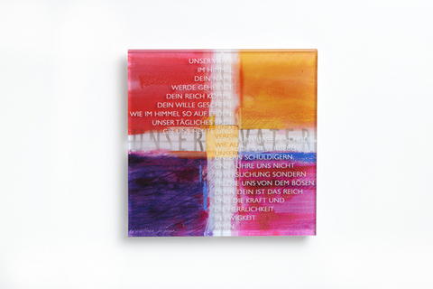 Lichtbild XL Kreuz: Vaterunser &ndash; Rot