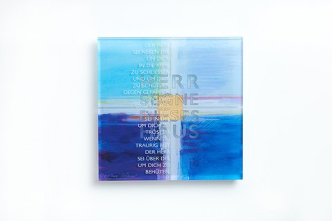 Lichtbild XL Kreuz: Irischer Segen &ndash; Blau