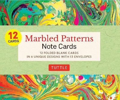 Marbled Patterns Note Cards - 12 Cards - 