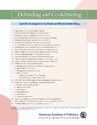 Neonatal Simulation Card: Debriefing and Co-debriefing