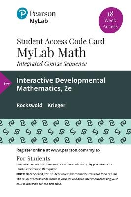 MyLab Math with Pearson eText (up to 18-weeks) Access Code for Interactive Developmental Math - Gary Rockswold, Terry Krieger