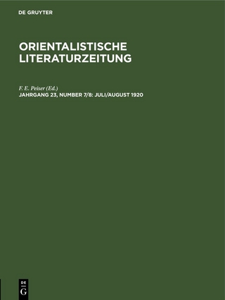 Orientalistische Literaturzeitung / Juli/August 1920