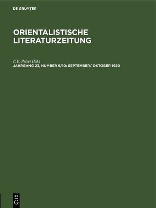 Orientalistische Literaturzeitung / September/ Oktober 1920