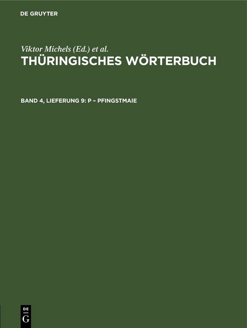 Th&uuml;ringisches W&ouml;rterbuch / P &ndash; Pfingstmaie - 