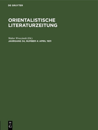Orientalistische Literaturzeitung / April 1931