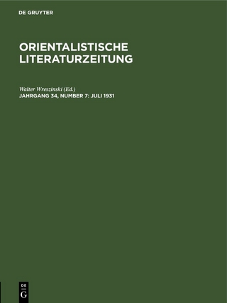 Orientalistische Literaturzeitung / Juli 1931