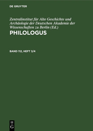 Philologus / Philologus. Band 112, Heft 3/4