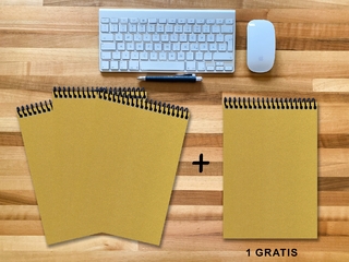 A 4 Notizblock - Set, 3+1 gratis, Luxury 80 Seiten GOLD GMUND SHIMMER, kariert 7x7mm