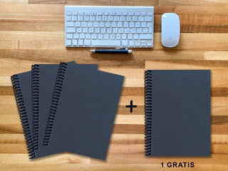 A 4 Notizbuch - Set, 3+1 gratis, Luxury 80 Seiten BLAU NEW LAPISLAZULI GLITTER-OPTIK, kariert 5x5mm