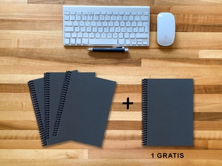 A 5 Notizbuch - Set, 3+1 gratis, Luxury 80 Seiten BLAU NEW LAPISLAZULI GLITTER-OPTIK, punktiert 5x5mm