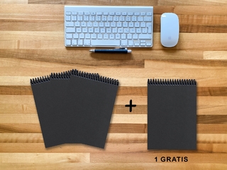 A 5 Notizblock - Set, 3+1 gratis, Luxury 80 Seiten SCHWARZ ONYX GLITTER-OPTIK, kariert 7x7mm