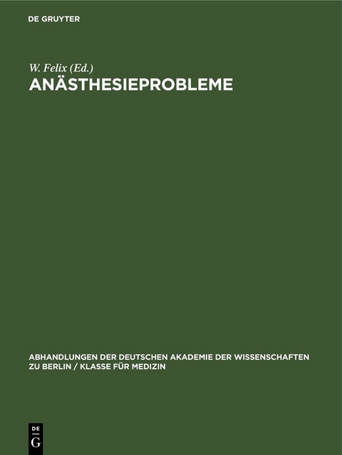 An&auml;sthesieprobleme - 