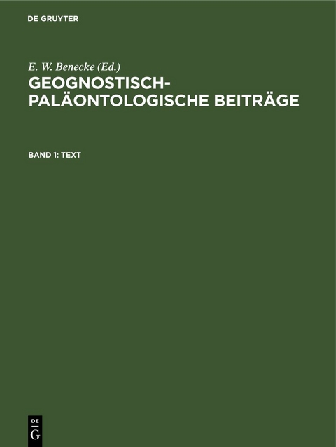 Geognostisch-Pal&auml;ontologische Beitr&auml;ge / Text - 