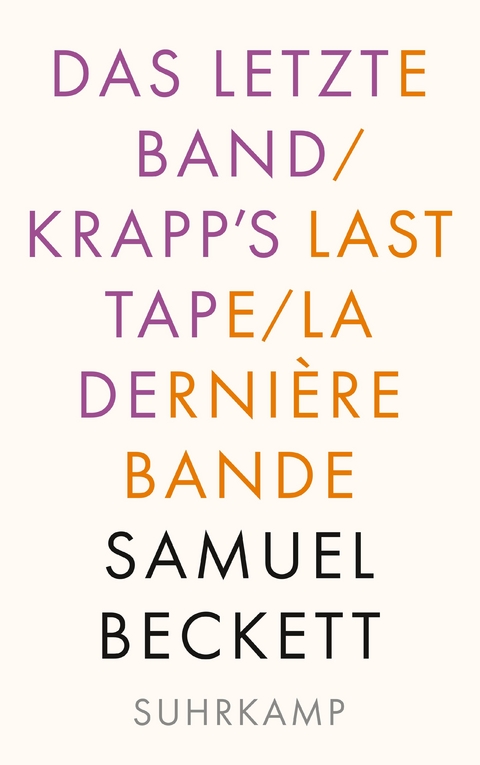 Das letzte Band. Krapp's Last Tape. La derni&egrave;re bande - Samuel Beckett