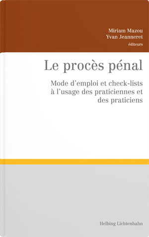 Le proc&egrave;s p&eacute;nal - Cynthia Beauverd, Fabio Benoit, Benjamin Borsodi, David Bouverat, Guillaume Braidi, Fabio Burgener, Antonella Cereghetti, Alexandre Curchod, Manuela de Ravel d'Esclapon, Stefan Disch, Claire DuBois, Fr&eacute;d&eacute;ric Epitaux, Julien Gafner, Andrew M. Garbarski, Charles Goumaz, Catherine Hohl-Chirazi, Charlotte Iselin, Laura Jacquemoud-Rossari, Micha&euml;l Jakubowski, Lionel Jeanneret, Vincent Jeanneret, Yvan Jeanneret, Anne Val&eacute;rie Julen Berthod, Daniel Kinzer, Alain Macaluso, Fati Mansour, Miriam Mazou, Gr&eacute;goire M&eacute;gevand, Laurent Moreillon, Yves Nicolet, Xavier Oberson, Lo&iuml;c Parein, Jean-Philippe Peissard, Camille Perrier Depeursinge, Clara Poglia, Julien Ribordy, Manon Simeoni, Mitra Sohrabi, Katia Villard, Baptiste Viredaz
