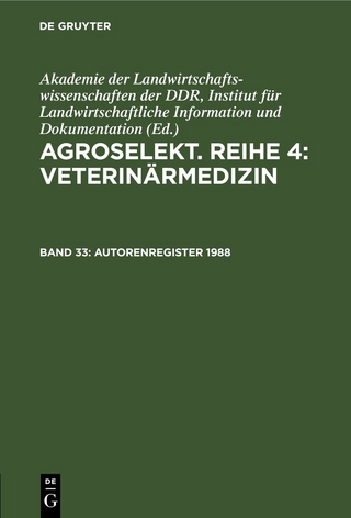 Agroselekt. Reihe 4: Veterinärmedizin / Autorenregister 1988