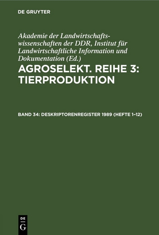 Agroselekt. Reihe 3: Tierproduktion / Deskriptorenregister 1989 (Hefte 1–12)