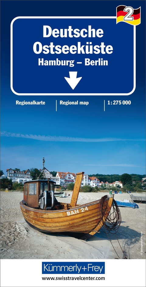 K&uuml;mmerly+Frey Regional-Strassenkarte 2 Deutsche Ostseek&uuml;ste 1:275.000
