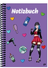 A 4 Notizbuch Manga Enora, lila, kariert - 