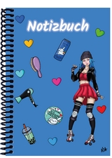 A 4 Notizbuch Manga Enora, blau, liniert - 