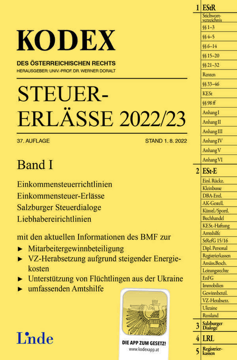 KODEX Steuer-Erl&auml;sse 2022/23, Band I - Michael Schilcher