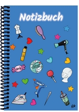 A 4 Notizbuch Manga Items, blau, liniert - 
