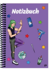 A 4 Notizbuch Manga Quinn, lila, kariert - 
