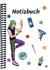 A 4 Notizbuch Manga Quinn, wei&szlig;, kariert - 