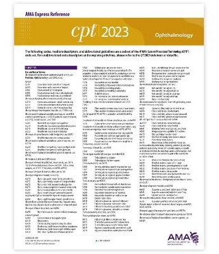 CPT 2023 Express Reference Coding Card: Ophthalmology