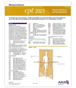 CPT 2023 Express Reference Coding Card: Physical Medicine and Rehabilitation