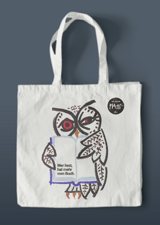 Stofftasche Piatti: Wer liest, hat mehr vom Buch