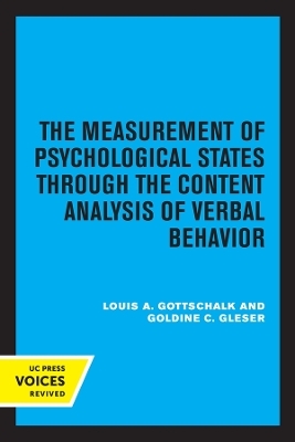 The Measurement of Psychological States Through the Content Analysis of Verbal Behavior