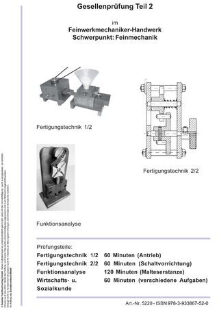 Vorbereitungsprüfung Theorie GP Teil 2 Feinwerkmechaniker Schwerpunkt Feinmechanik