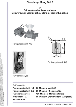 Vorbereitungsprüfung Theorie GP Teil 2 Feinwerkmechaniker Schwerpunkt Werkzeugbau Stanz- und Vorrichtungsbau