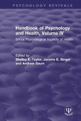 Handbook of Psychology and Health, Volume IV - 