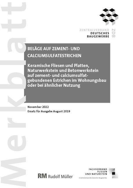 Merkblatt Bel&auml;ge auf Zement- und Calciumsulfatestrichen 2022-11 - Rudolf Voos