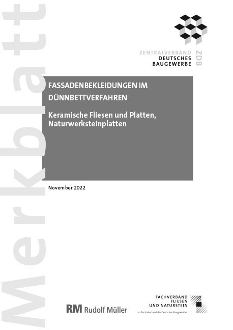 Merkblatt Fassadenbekleidungen im D&uuml;nnbettverfahren 2022-11 - Rudolf Voos