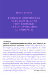 Esoterische Unterweisungen f&uuml;r die erste Klasse der Freien Hochschule f&uuml;r Geisteswissenschaft am Goetheanum 1924 - Rudolf Steiner