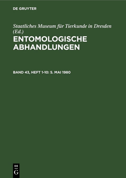 Entomologische Abhandlungen / 5. Mai 1980 - 