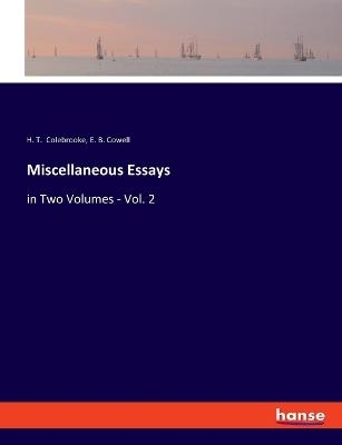 Miscellaneous Essays - H. T. Colebrooke, E. B. Cowell