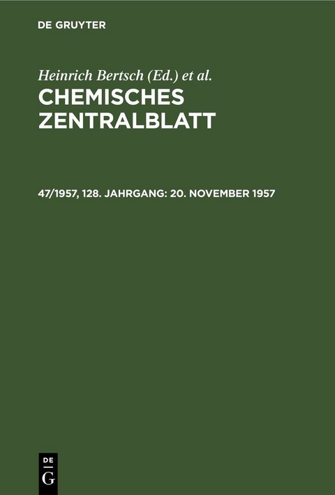 Chemisches Zentralblatt / 20. November 1957 - 
