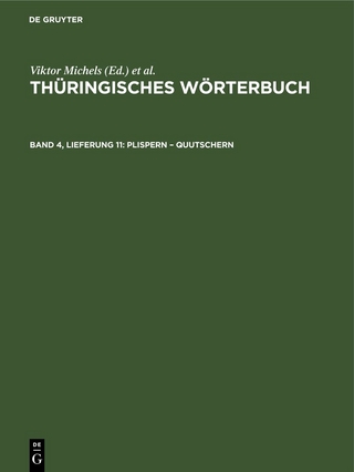 Thüringisches Wörterbuch / Plispern – quutschern