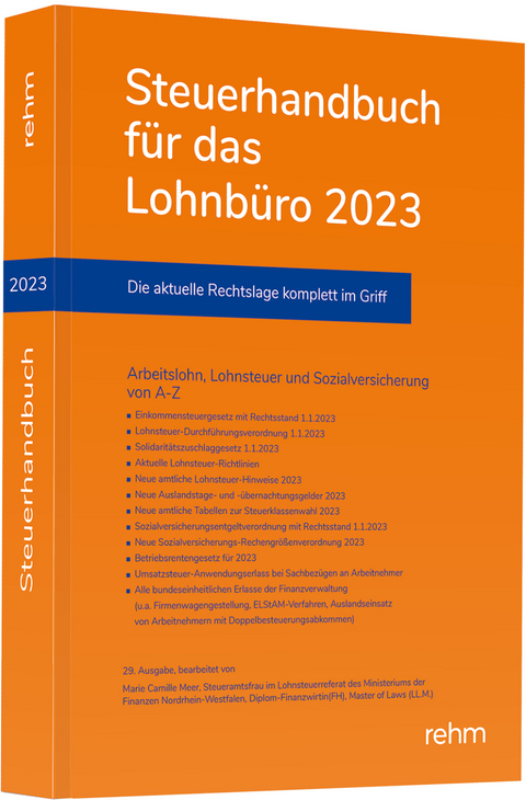Steuerhandbuch f&uuml;r das Lohnb&uuml;ro 2023 - Marie Camille Meer